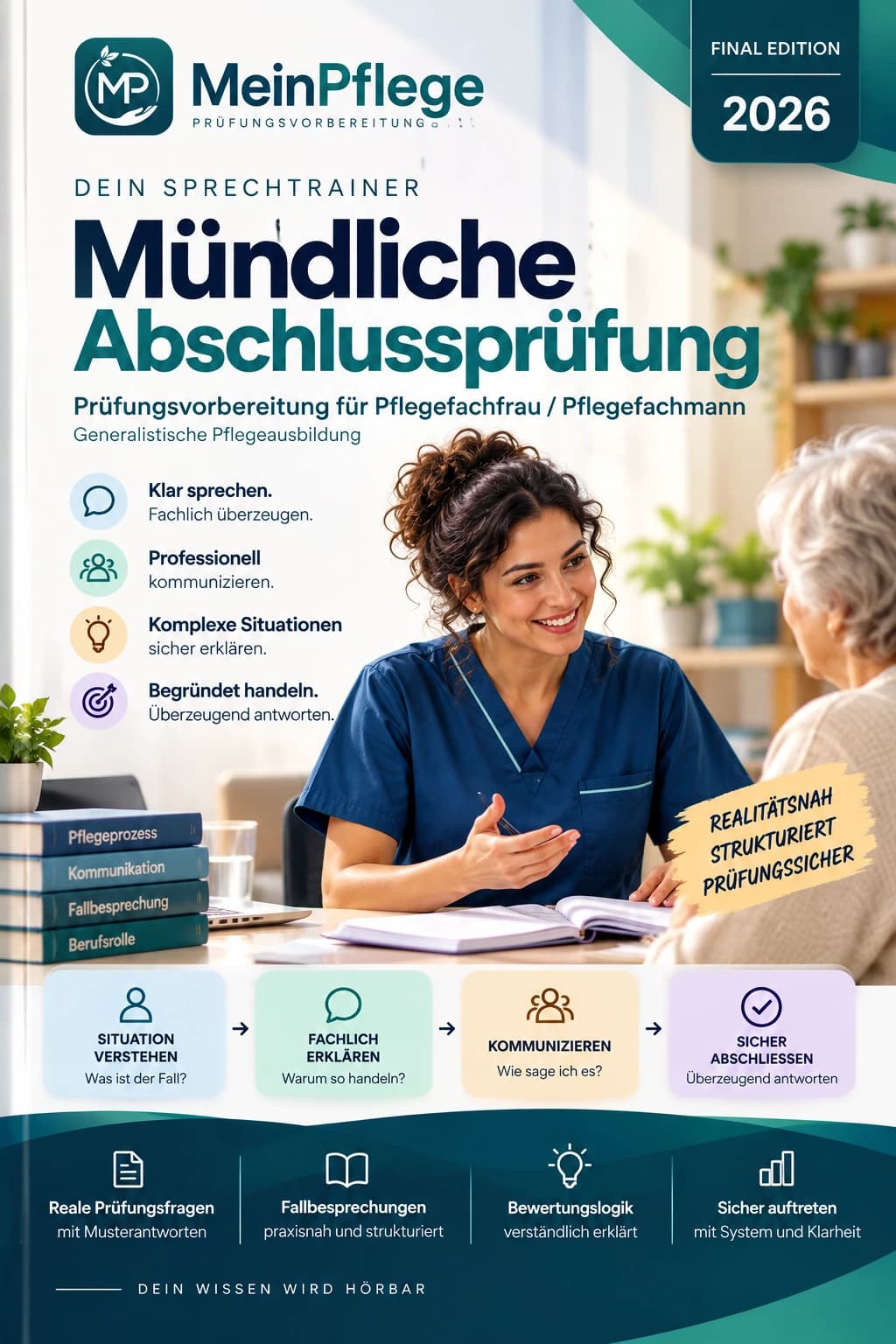 غلاف كتاب MeinPflege للتحضير للامتحان النهائي الشفهي لمهن التمريض